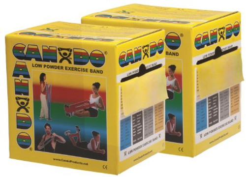 Exercise Resistance Band CanDo Low Powder Tan 5 Inch X 50 Yard 2X-Light Resistance 10-5490 Box/1
