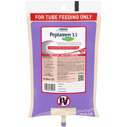 Tube Feeding Formula Peptamen 1.5 with Prebio1 33.8 oz. Bag Ready to Hang Unflavored Adult 10043900349579