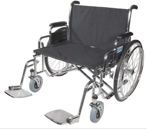 Bariatric Wheelchair drive Sentra EC Full Length Arm Removable Padded Arm Style Black Upholstery 28 Inch Seat Width 700 lbs. Weight Capacity STD28ECDFA Case/1