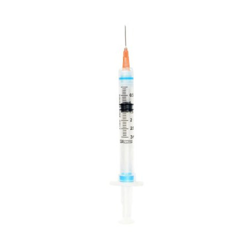 Syringe with Hypodermic Needle Sol-Care 3 mL 25 Gauge 1 Inch Detachable Needle Retractable Needle 100079IM Box/100