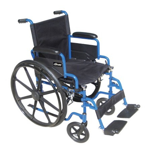 Lightweight Wheelchair drive Cruiser III Dual Axle Full Length Arm Flip Back / Removable Padded Arm Style Black Upholstery 16 Inch Seat Width 300 lbs. Weight Capacity K316DFA-SF Each/1