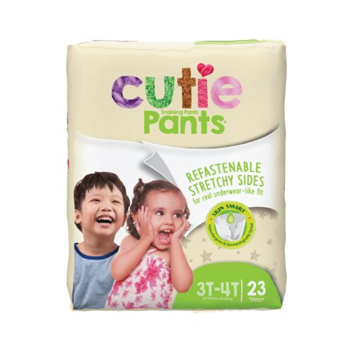 Unisex Toddler Training Pants Cutie Pants Pull On with Tear Away Seams Size 3T to 4T Disposable Heavy Absorbency WP8001/1