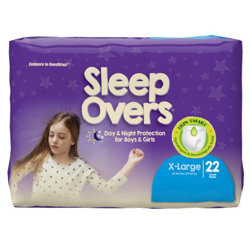 Unisex Youth Absorbent Underwear Cuties Sleep Overs Pull On with Tear Away Seams X-Large Disposable Heavy Absorbency SLP05303