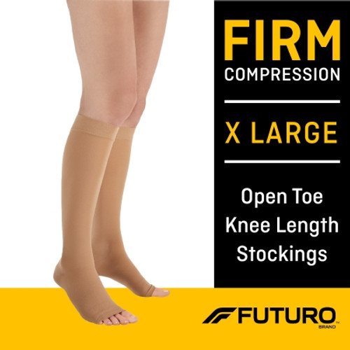 Compression Stocking 3M Futuro Knee High X-Large Beige Open Toe 71051OTHEN