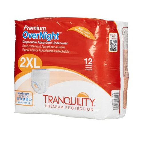 Unisex Adult Absorbent Underwear Tranquility Premium OverNight Pull On with Tear Away Seams 2X-Large Disposable Heavy Absorbency 2118