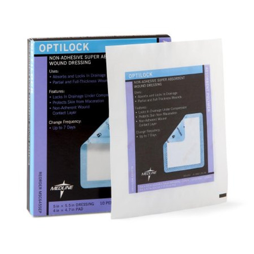 Super Absorbent Dressing OptiLock Polymer 5 X 5-1/2 Inch Sterile MSC6455EP