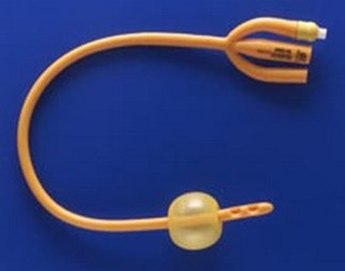Foley Catheter Rusch Gold 3-Way Standard Tip 30 cc Balloon 18 Fr. Silicone Coated Latex 183430180
