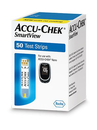 Blood Glucose Test Strips Accu-Chek SmartView 100 Strips per Box Tiny 0.6 microliter drop For Accu-Chek Control Solutions Accu-Chek Nano Nano Designer Edition 06337546001