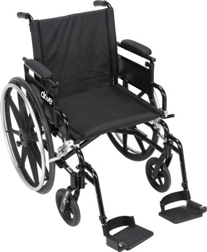 Lightweight Wheelchair drive Viper Plus GT Dual Axle Full Length Arm Flip Back / Removable Padded Arm Style Elevating Legrest Black Upholstery 18 Inch Seat Width 300 lbs. Weight Capacity PLA418FBFAARAD-ELR Each/1