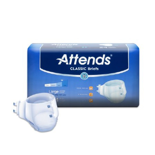 Unisex Adult Incontinence Brief Attends Classic Large Disposable Heavy Absorbency BRB3096
