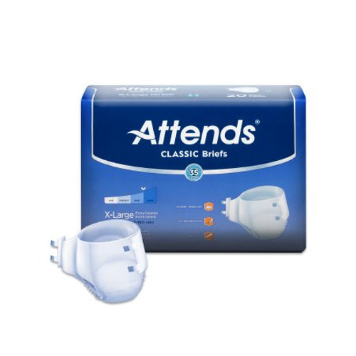 Unisex Adult Incontinence Brief Attends Classic X-Large Disposable Heavy Absorbency BRB4096