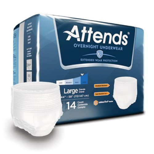 Unisex Adult Absorbent Underwear Attends Overnight Pull On with Tear Away Seams Large Disposable Heavy Absorbency APPNT30