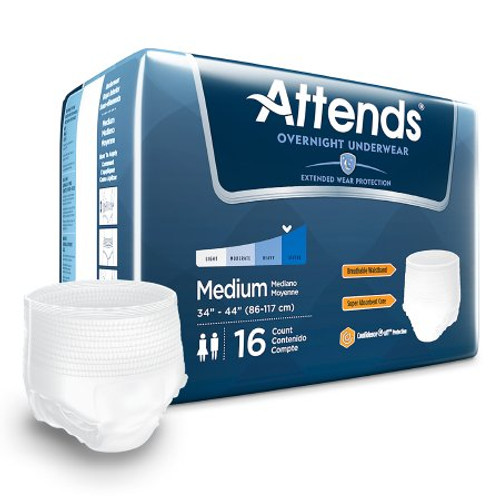 Unisex Adult Absorbent Underwear Attends Overnight Pull On with Tear Away Seams Medium Disposable Heavy Absorbency APPNT20
