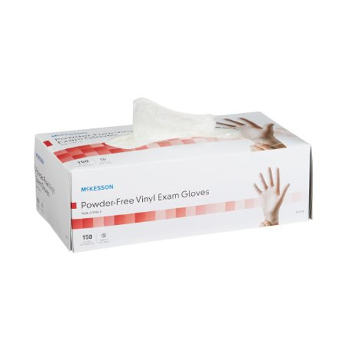 Exam Glove McKesson X-Small NonSterile Vinyl Standard Cuff Length Smooth Clear Not Chemo Approved 14-132