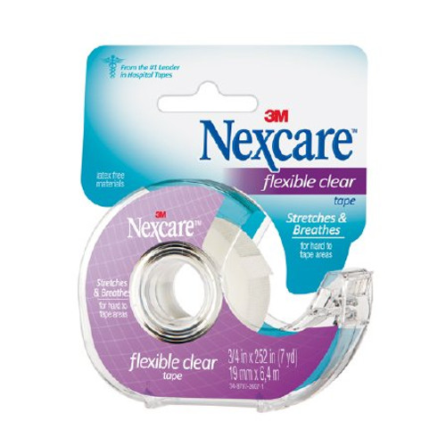 Medical Tape with Dispenser Nexcare Water Resistant Plastic 3/4 Inch X 7 Yard Transparent NonSterile 779