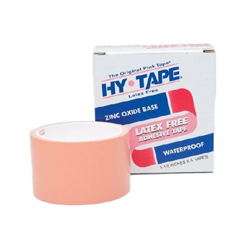 Medical Tape Hy-Tape Waterproof Zinc Oxide Adhesive 1-1/2 Inch X 5 Yard Pink NonSterile 115BLF