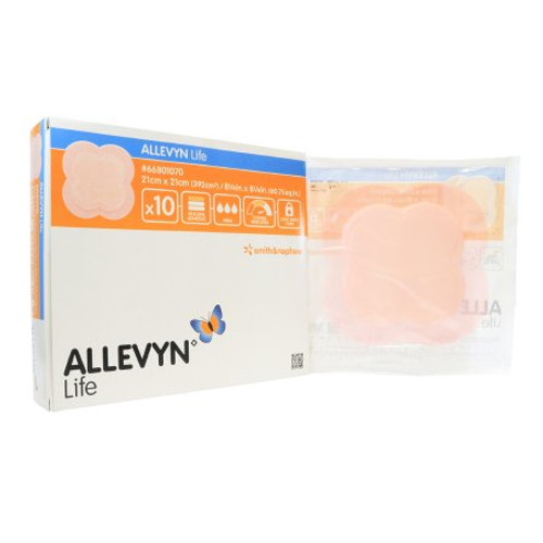 Silicone Foam Dressing Allevyn Life 8-1/4 X 8-1/4 Inch Quadrilobe Silicone Adhesive with Border Sterile 66801070