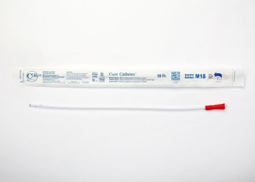 Urethral Catheter Cure Catheter Straight Tip Uncoated PVC 18 Fr. 16 Inch M18