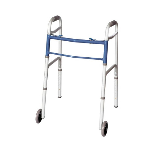 Dual Release Folding Walker Adjustable Height Carex Classics Aluminum Frame 300 lbs. Weight Capacity 31-3/4 to 37-3/4 Inch Height FGA87977 0000
