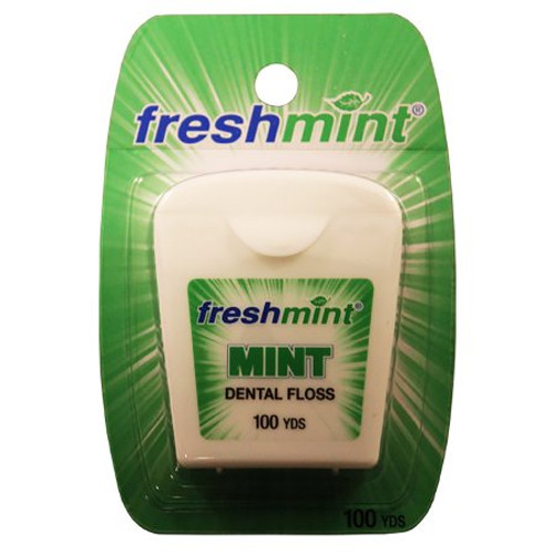 Dental Floss Freshmint Waxed 100 Yard Mint Flavor DF100