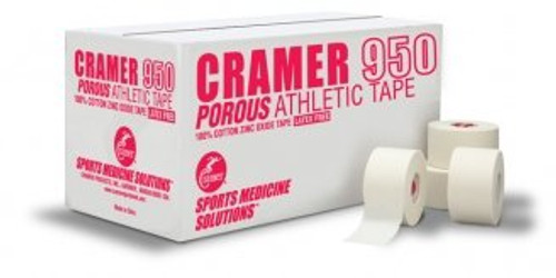 Athletic Tape Cramer 950 Porous Cotton / Zinc Oxide 1-1/2 Inch X 15 Yard White NonSterile 280950 Case/32