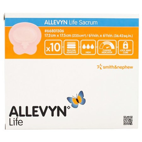 Silicone Foam Dressing Allevyn Life 7 X 7 Inch Sacral Silicone Adhesive with Border Sterile 66801306