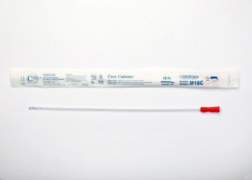 Urethral Catheter Cure Catheter Coude Tip Uncoated PVC 18 Fr. 16 Inch M18C