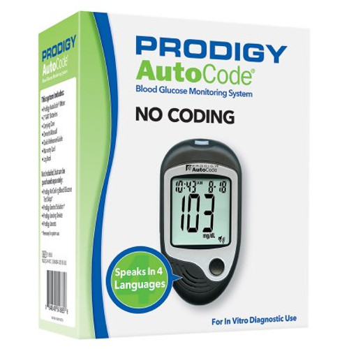 Blood Glucose Meter Prodigy 7 Second Results Stores Up To 450 Results 7 14 and 30 Day Averaging No Coding Required 51885
