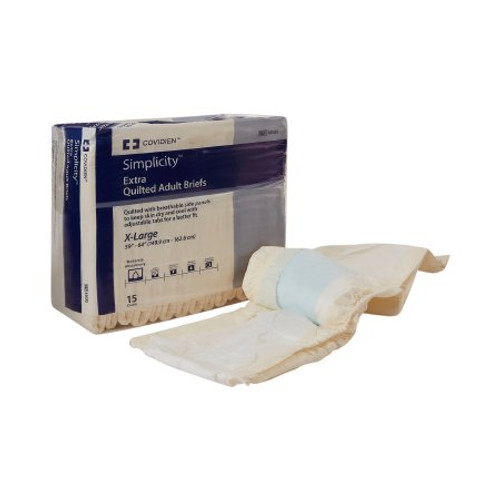 Unisex Adult Incontinence Brief Simplicity X-Large Disposable Moderate Absorbency 65035