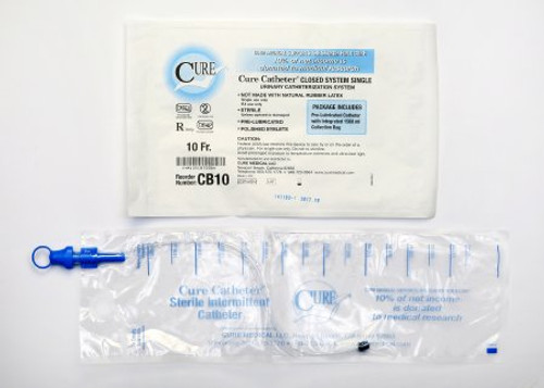 Intermittent Catheter Kit Cure Catheter Closed System / Straight Tip 10 Fr. Without Balloon CB10