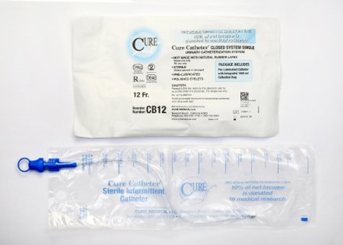 Intermittent Catheter Tray Cure Catheter Closed System / Straight Tip 12 Fr. Without Balloon CB12