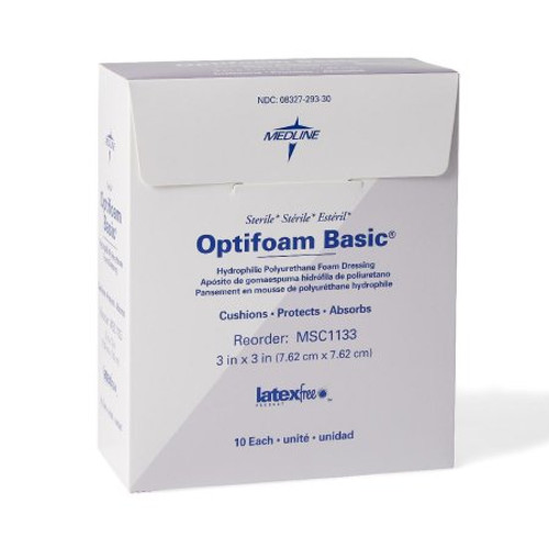 Foam Dressing Optifoam Basic 3 X 3 Inch Square Non-Adhesive without Border Sterile MSC1133