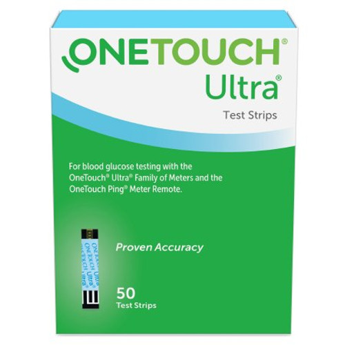 Blood Glucose Test Strips OneTouch Ultra Blue 50 Strips per Box For OneTouch Ultra Blood Glucose Meter 022896