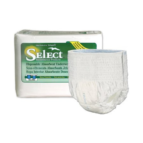 Unisex Adult Absorbent Underwear Select Pull On with Tear Away Seams X-Small Disposable Heavy Absorbency 3603
