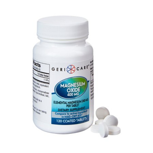 Mineral Supplement Geri-Care Magnesium Oxide 400 mg Strength Tablet 120 per Bottle 634-12-GCP