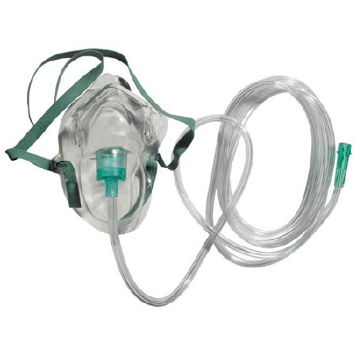 NonRebreather Oxygen Mask Elongated Style Pediatric Adjustable Head Strap / Nose Clip RES2202V Case/50