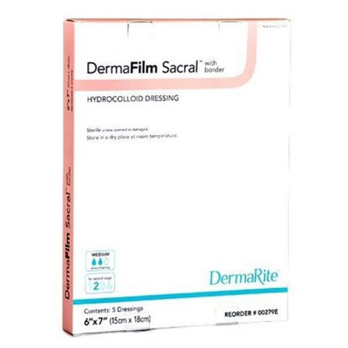 Hydrocolloid Dressing DermaFilm 6 X 7 Inch Sacral Sterile 00279E Hydrocolloid Dressing DermaFilm 6 X 7 Inch Sacral Sterile 00279E