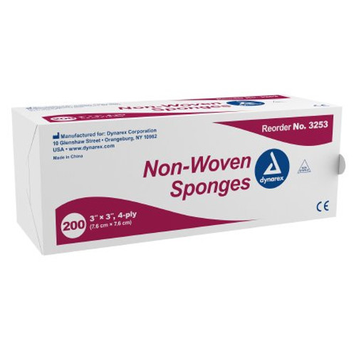 Nonwoven Sponge Nonwoven 4-Ply 3 X 3 Inch Square NonSterile 3253