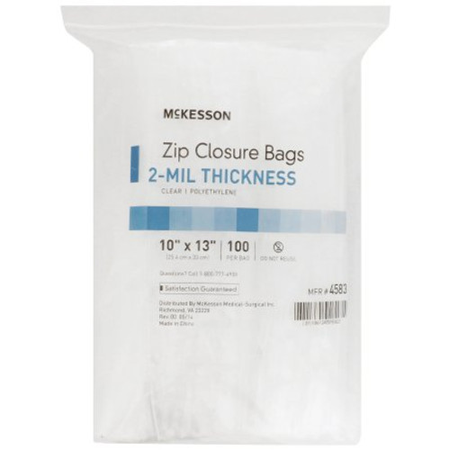 Reclosable Bag McKesson 10 X 13 Inch Polyethylene Clear Zipper Closure 4583