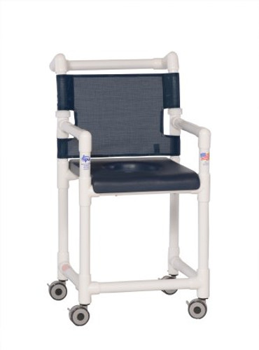 Commode / Shower Chair IPU Fixed Arm PVC Frame Mesh Back 21 Inch Seat Width SCC9150PLUM Each/1