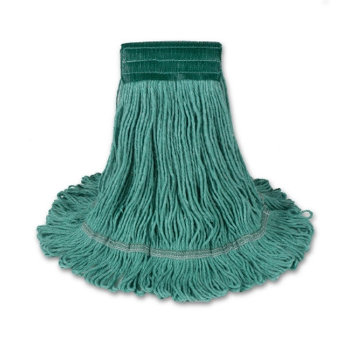 Wet String Mop Head O Dell 400 Series Looped-end Medium Green Cotton / Rayon Reusable 400M/GREEN