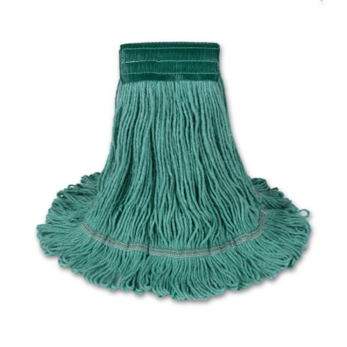 Wet String Mop Head O Dell 900 Series Looped-end Medium Green Cotton / Rayon Reusable 900M/GREEN