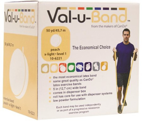 Exercise Resistance Band Set Val-u-Band Peach / Orange / Lime / Blueberry / Plum 5 Inch X 50 Yard X-Light to X-Heavy Resistance 10-6128 Each/1