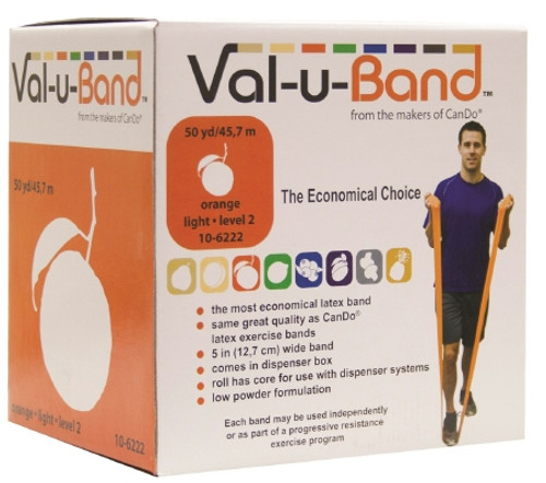Exercise Resistance Band Val-u-Band Low Powder Peach 5 Inch X 50 Yard X-Light Resistance 10-6221 Each/1
