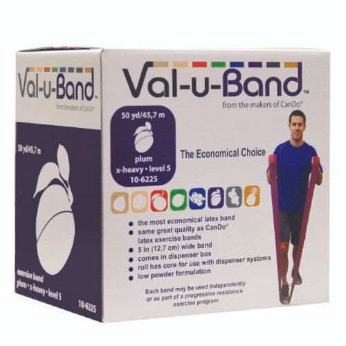 Exercise Resistance Band Val-u-Band Low Powder Blueberry 5 Inch X 50 Yard Heavy Resistance 10-6224 Each/1