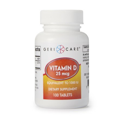 Vitamin Supplement Geri-Care Vitamin D3 1000 IU Strength Tablet 100 per Bottle 876-01-GCP