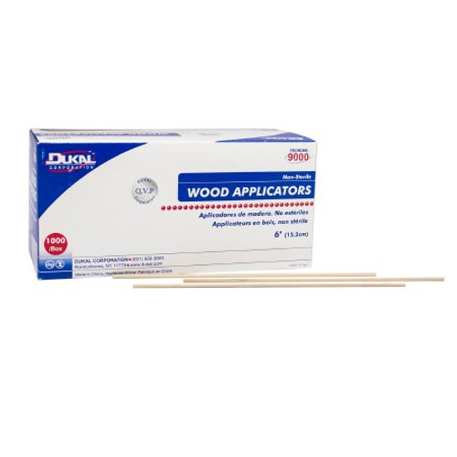 Applicator Stick Dukal Without Tip Wood Shaft 6 Inch NonSterile 1000 per Pack 9000