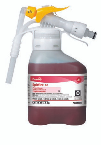 Diversey Spitfire Surface Cleaner Alcohol Based RTD Dispensing System Liquid Concentrate 1.5 Liter Bottle Pine Scent NonSterile DVS95891201