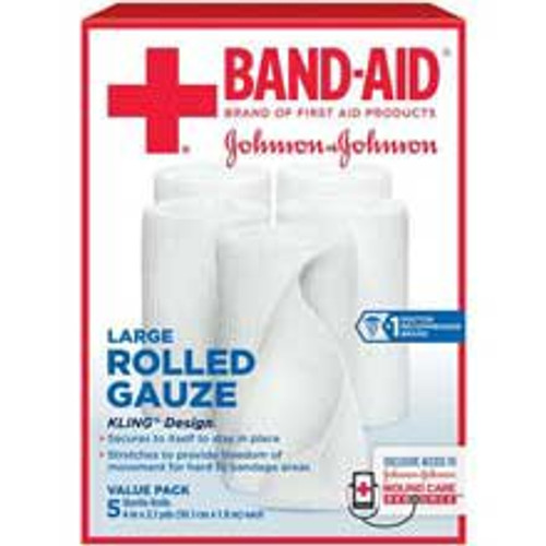 Conforming Bandage Band-Aid Polyester / Rayon 4 Inch X 3-3/5 Yard Roll Shape Sterile 00381371187669