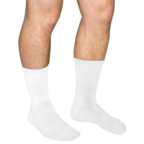 Diabetic Socks QCS Crew X-Large White Closed Toe MCO1680 WHI XL